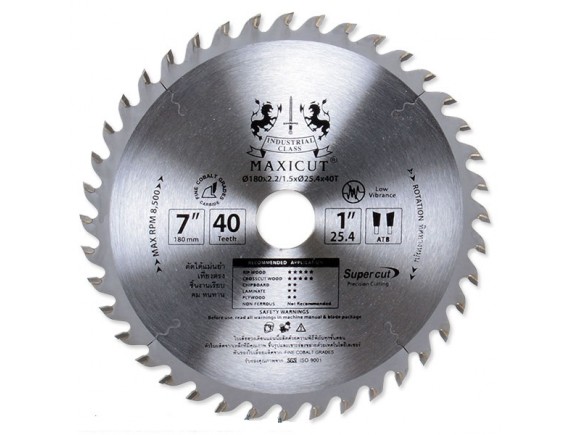 ใบเลื่อยวงเดือนตัดไม้ ATB 7”x40T MAXICUT Super Cut